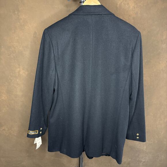 Dumas Cashmere Blend Black Blazer Women’s 14 NWT Made in USA Wool Jacket 80s - Picture 10 of 14